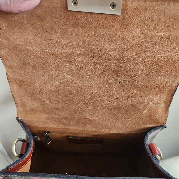 Patricia Nash Vintage Italian Floral Paisley Satchel NWT W Clip On Earrings - Picture 11 of 15